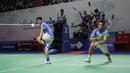 Asa Pramudya Kusumawardana/Yeremia Erich Yoche Yacob Rambitan untuk bermain di semifinal Indonesia Open 2022 resmi kandas. Yeremia (kiri) mengalami cedera saat pasangan Indonesia itu hanya butuh satu poin lagi untuk memenangkan pertandingan. (Bola.com/Bagaskara Lazuardi)