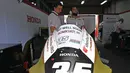 Seperti diketahui, Somkiat Chantra harus absen pada Moto2 seri ini karena cedera kaki setelah tertabrak dalam balapan GP Indonesia akhir pekan lalu. (AFP/Toshifumi Kitamura)