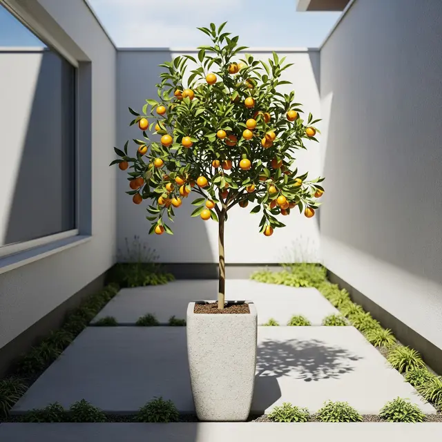 Pohon Buah dengan Batang yang Ramping untuk Lahan Rumah Sempit (Image by Gemini AI)