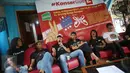 Grup musik Slank bersama sejumlah artis pendukung Ahok-Djarot menggelar jumpa pers jelang konser bertajuk #KonserGue2 dI Jakarta, Jumat (3/2). (Liputan6.com/Immanuel Antonius)