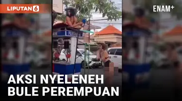 Viral Aksi Nyeleneh Bule Berbikini Siram Badan dengan Bensin di Bali
