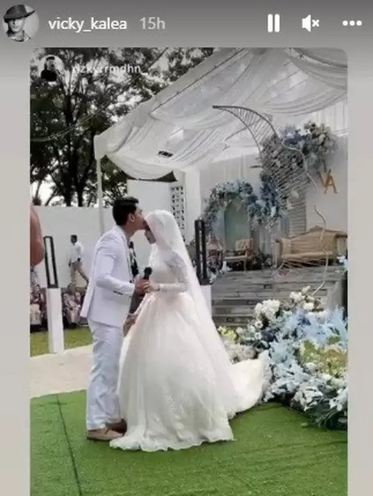 Vicky Kalea menikah dengan Alliza Putri (Foto: Instagram @vicky_kalea @rizkyrmdhn)
