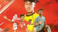 Timnas Indonesia U-17 - Evandra Florasta, Dafa Al Gasemi, I Putu Panji (Bola.com/Adreanus Titus)