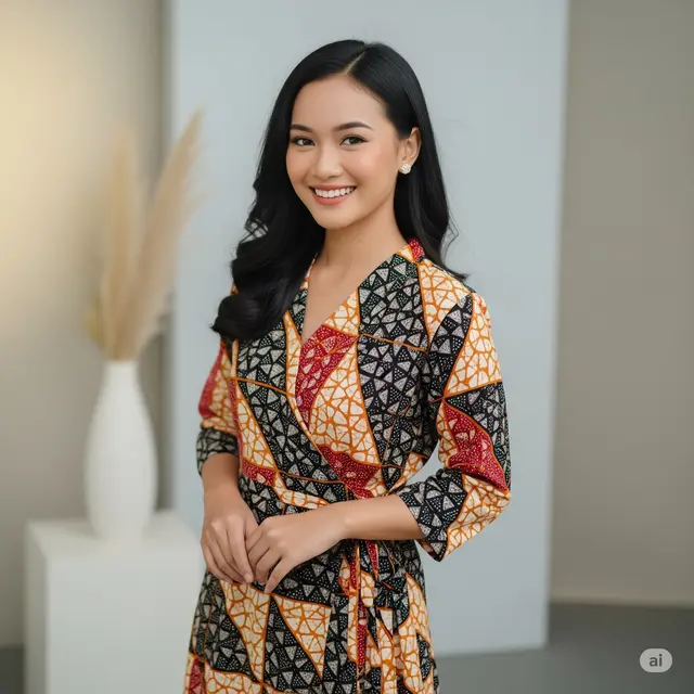 Model Dress Batik Panjang Terbaru. Foto: Gemini