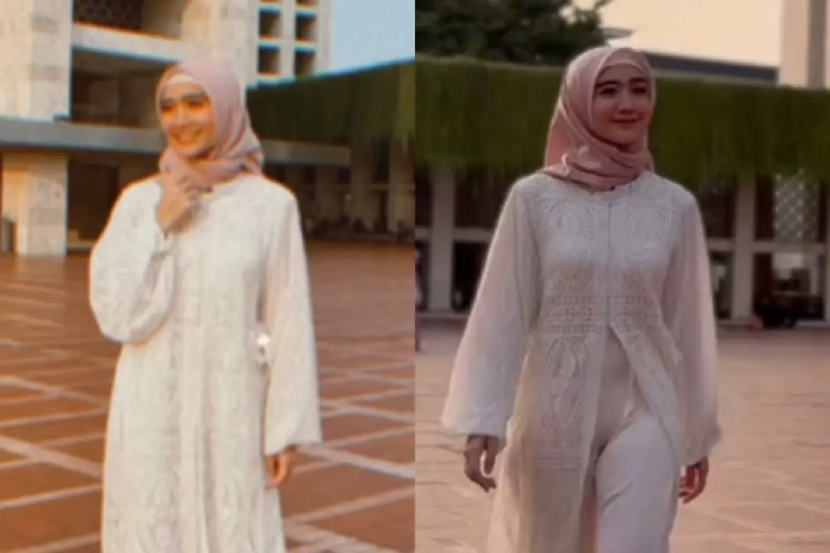 Gaya Febby Rastanty Kenakan Dress Panjang Lace