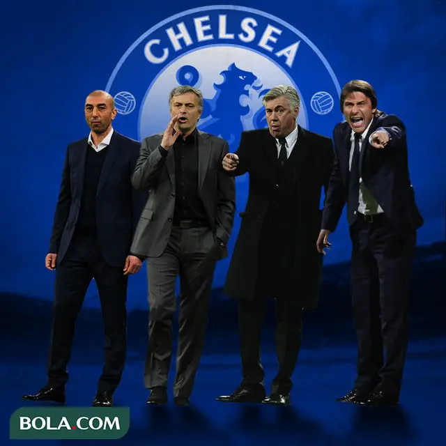 Chelsea - Deretan Manajer Chelsea: Roberto Di Matteo, Jose Mourinho, Carlo Ancelotti, Antonio Conte