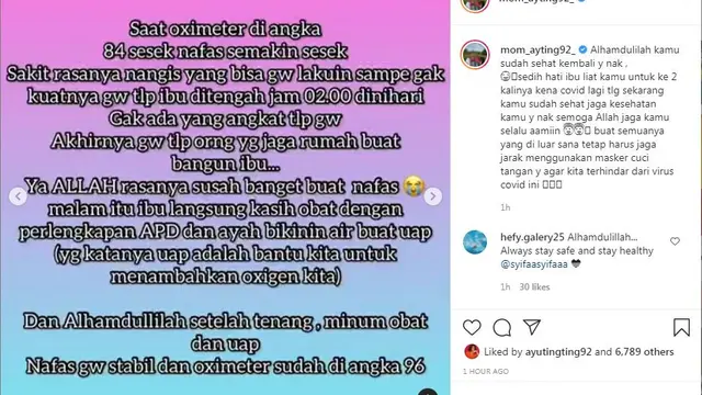 Assyifa Nuraini Adik Ayu Ting Ting dua kali terpapar Covid-19