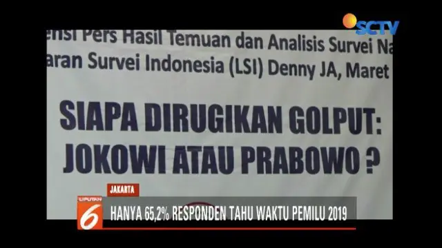 Berdasarkan hasil survei LSI Denny JA, pemilih golput diprediksi meningkat pada Pemilu 2019.