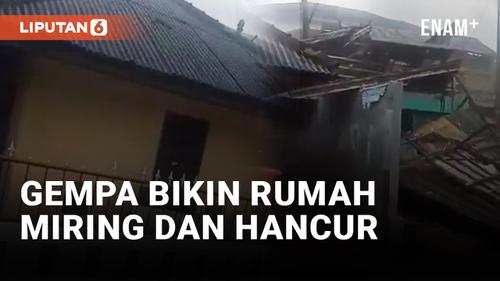 VIDEO: Tragis! Gempa M 5,6 di Cianjur Bikin Rumah Miring dan Hancur