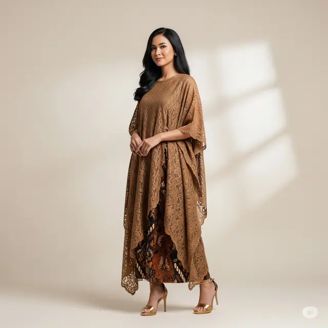 Model Dress Brokat Belah Samping Terpopuler.