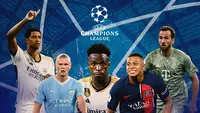 Liga Champions - Kylian Mbappe, Jude Bellingham, Harry Kane, Erling Haaland, Vinicius Junior (Bola.com/Salsa Dwi Novita)