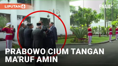  Momen Prabowo Cium Tangan Ma'ruf Amin saat Peluncuran Danantara