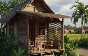 Ide Rumah Sederhana di Desa dengan Ventilasi Terbuka. (Foto: AI)