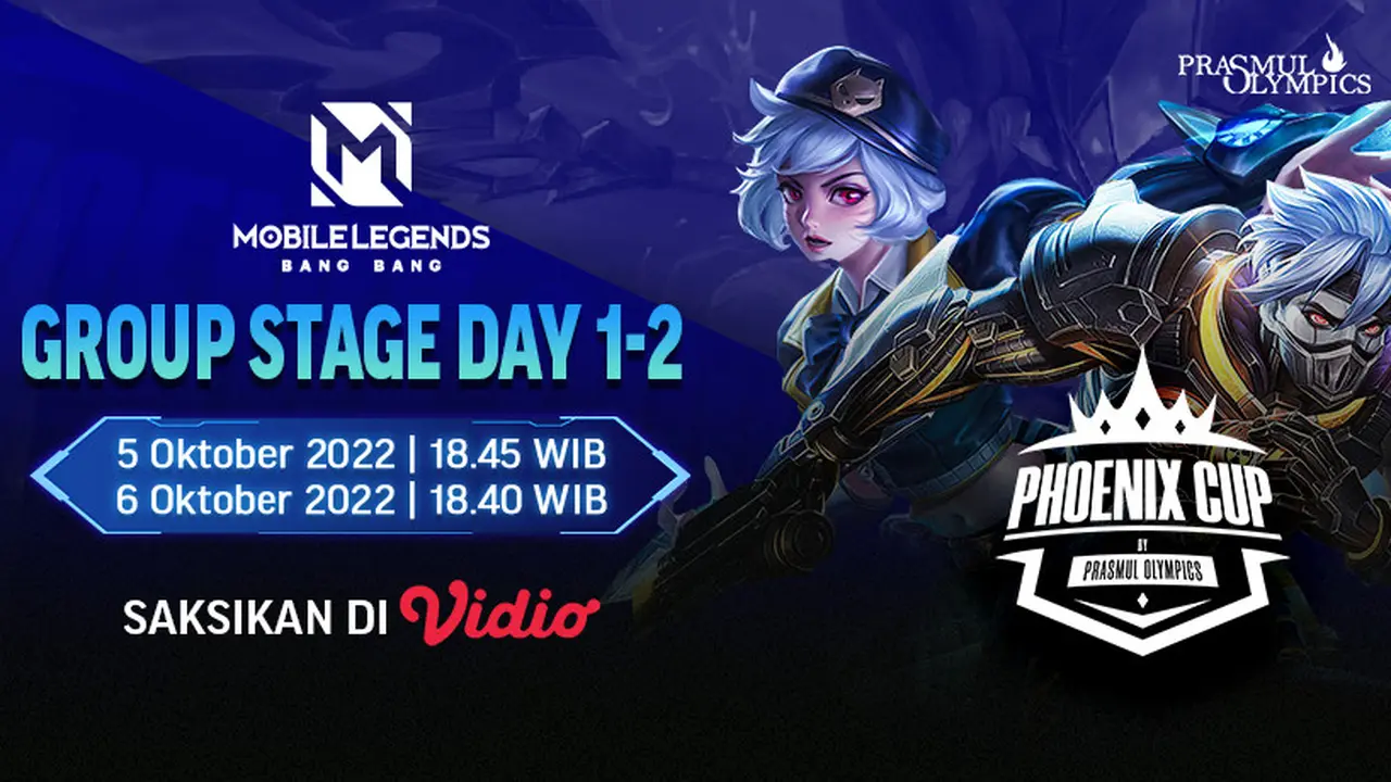 Saksikan Qualifers Mobile Legends Bang Bang Phoenix Cup Prasmul Olympics Selama 2 Hari di Vidio 5 dan 6 Oktober