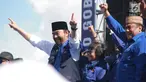 Ketum Partai Nasdem Surya Paloh, Menteri Lingkungan Hidup dan Kehutanan Siti Nurbaya dan mantan Menteri Perdagangan Rachmat Gobel menghadiri Kampanye Rapat Umum di Gorontalo, Minggu (24/3). Partai Nasdem mengawali Kampanye Terbuka di Provinsi Gorontalo. (Liputan6.com/Arfandi Ibrahim)