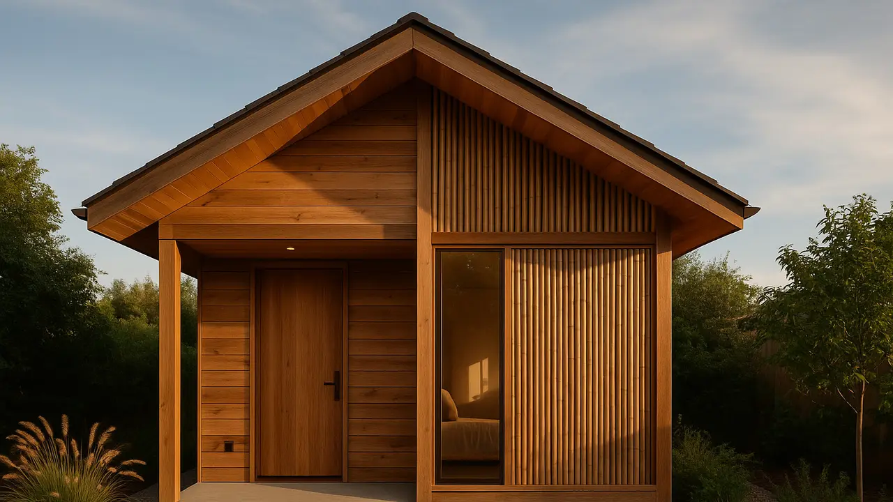 Desain Rumah Kecil dari Kayu dan Bambu yang Tetap Modern