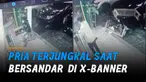 Kejadian apes yang dialami seorang pria ketika duduk terekam CCTV.