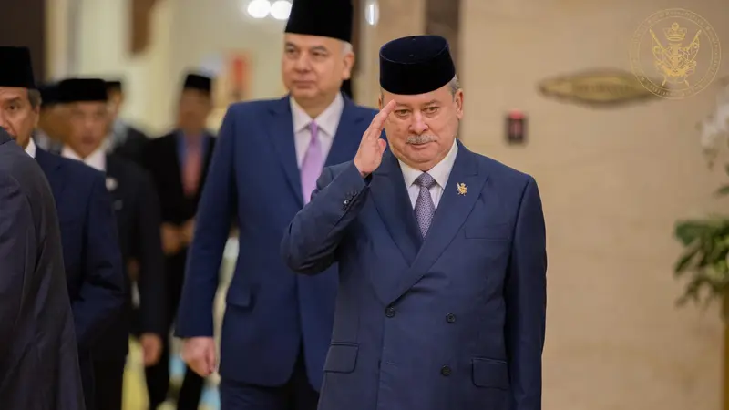 Penguasa Johor Sultan Ibrahim Sultan Iskandar di Istana Negara Malaysia. Ia ditunjuk menjadi Raja Malaysia. (Facebook/Sultan Ibrahim Sultan Iskandar)