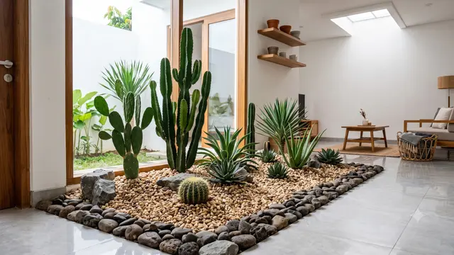 Taman Kering di Dalam Rumah Minimalis