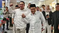 Ridwan Kamil dan Suswono merupakan pasangan kedua dari tiga bakal calon gubernur dan wakil gubernur yang akan menjalani pemeriksaan kesehatan sebagai syarat mengikuti kontestasi Pemilihan Gubernur (Pilgub) DKI Jakarta. (Liputan6.com/Angga Yuniar)