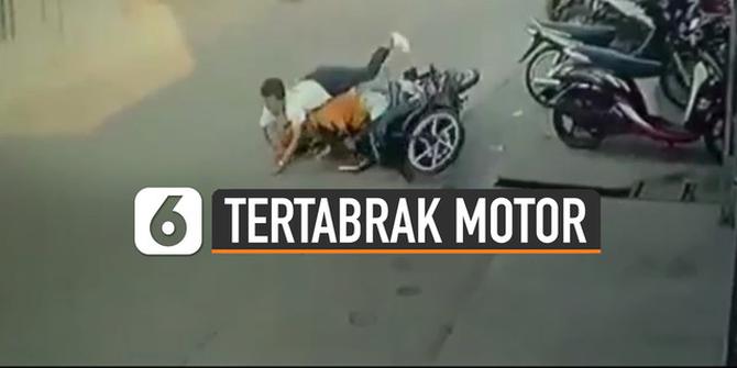 VIDEO: Ngeri, Bocah Nyebrang Jalan Sembarangan Tertabrak Motor