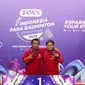 Pasangan Indonesia Subhan/Rina Marlina juara nomor ganda campuran SH6 Indonesia Para Badminton International 2022 setelah mengalahkan&nbsp;ganda Peru-Polandia Hector Jesus Salva Tunque /Oliwia Szmigiel dengan skor 21-2 dan 21-3di GOR Among Rogo, Yogyakarta, Sabtu, 27 Agustus. (foto: istimewa)