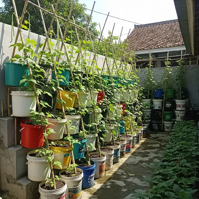 9 Ide Kebun Kacang Panjang Bertingkat untuk Halaman Kecil, Panen Melimpah