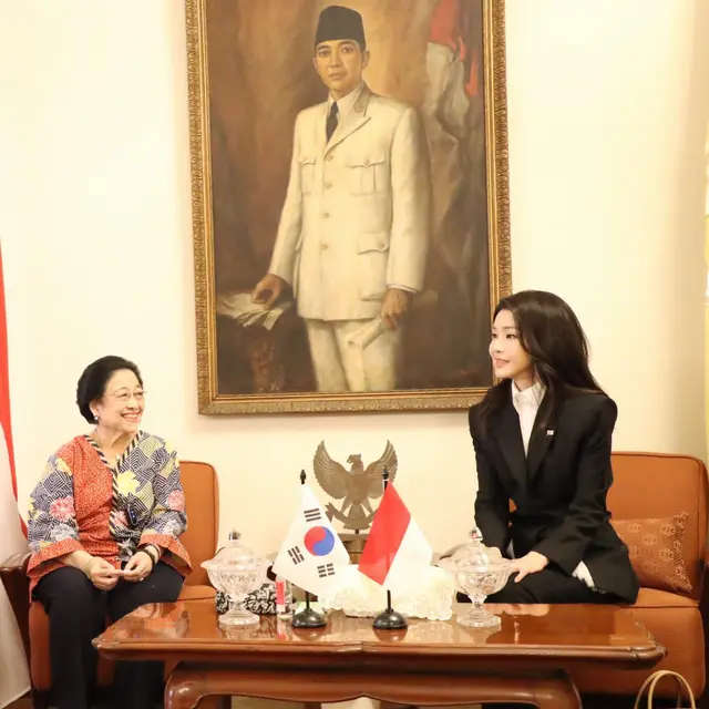 Megawati Sambut Kunjungan Ibu Negara Korsel di Istana Batu Tulis Bogor