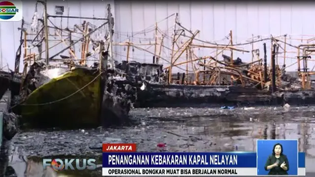 Di sisi lain, PT Perikanan Indonesia saat ini masih membersihkan sisa-sisa kebakaran kapal dan melokalisir kawasan terbakarnya kapal.