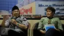 Anggota DPD RI Dapil DKI Jakarta, AM Fatwa (kiri) dan Ketua Bidang Komunikasi Publik Masyarakat Transfortasi Indonesia, Milatia Kusuma (kanan) saat Dialog Kenegaraan di Kompleks Parlemen, Senayan, Jakarta, Rabu (4/11/2015). (Liputan6.com/Johan Tallo)