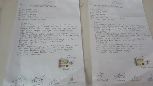 Dua lembar surat edaran yang saat ini tengah menghebohkan masyarakat Garut dengan pengakuan nabi palsu Sensen sebagai Presiden Pusat Republik Indonesia