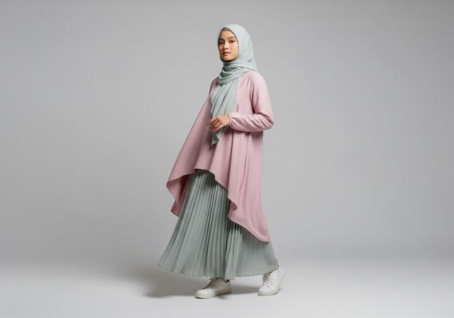 Gamis Tunik Asimetris/Model Gamis Tunik Ala Gen Z untuk Ramadhan 2026 (Sumber; gemini.com)