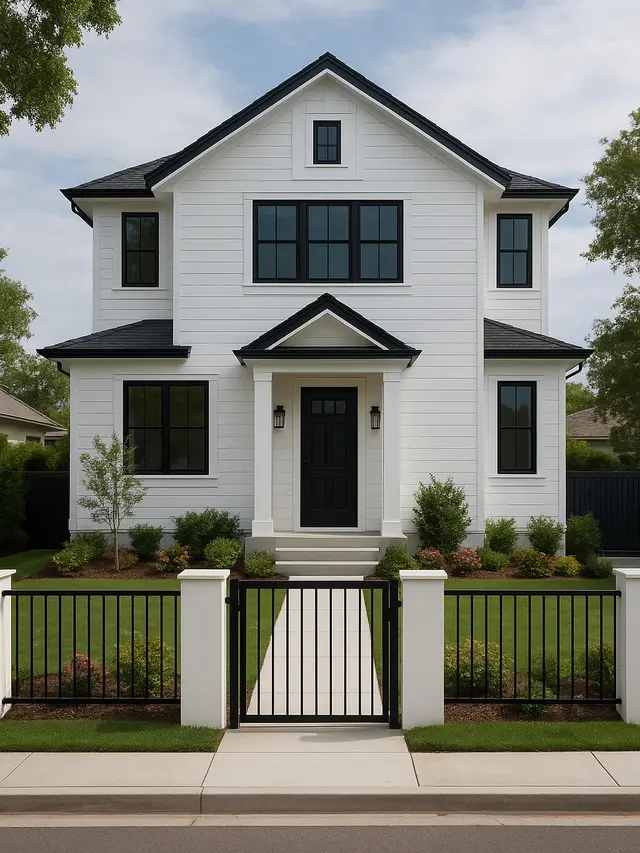 Rumah Minimalis Putih dengan List Hitam