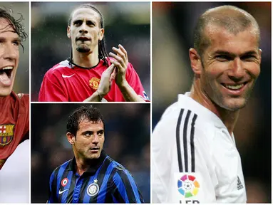 Berikut ini para pemain legendaris bernomor punggung lima terbaik sepanjang masa. Ada Rio Ferdinand, Zinedine Zidane dan Carles Puyol. (Foto Kolase AP dan AFP)