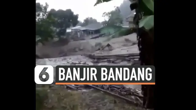 Musibah banjir bandang menerjang kawasan Gunung Mas Cisarua Bogor hari Selasa (19/1). Warga panik berlarian untuk selamatkan diri.