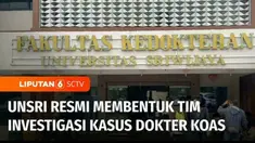 Buntut dari kasus penganiayaan terhadap dokter muda di Palembang, Sumatra Selatan. Fakultas Kedokteran Universitas Sriwijaya membentuk satgas investigasi internal. Tim investigasi telah memeriksa kedua mahasiswa yang terlibat dalam perselisihan jadwa...