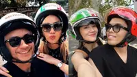 Pasangan&nbsp;Bunga Citra Lestari-Tiko Aryawardhana dan Aaliyah Massaid-Thariq Halilintar Naik Motor Vespa saat Honeymoon di Italia. [Instagram]