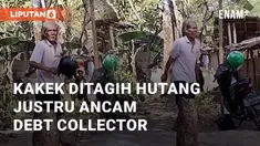 Kakek di Klaten, menolak membayar hutangnya saat ditagih oleh debt collector. Kakek tersebut mengayunkan kapak ke helm di motor debt collector