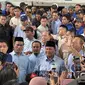 Menteri Pertanian Andi Amran Sulaiman dan menemani capres nomor urut 2, Prabowo Subianto kampanye di Makassar, Sulawesi Selatan pada Jumat (2/2/2024).(Liputan6.com/ Ady Anugrahadi)