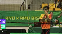 Alfira Deanika luapkan kegembiraan usai juara di kategori putri U-11 SMBC Pekanbaru (istimewa)