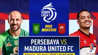 Saksikan streaming big match BRI Liga 1: Persebaya vs Madura United di Vidio akhir pekan ini. Dukung tim kalian di big match antara Persebaya vs Madura United dalam lanjutan BRI Liga 1 matchweek ke 29 hanya di Vidio. (sum. doc. vidio.com)