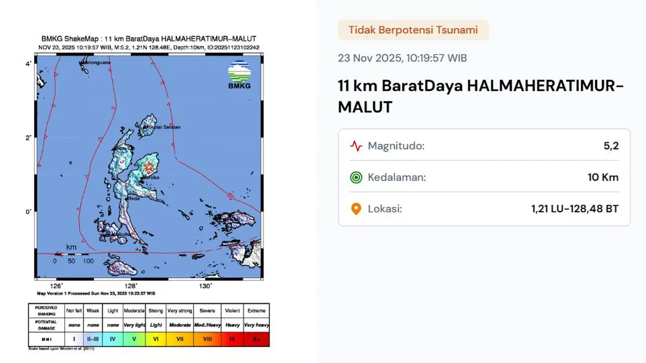 Gempa Halmahera, Malut.