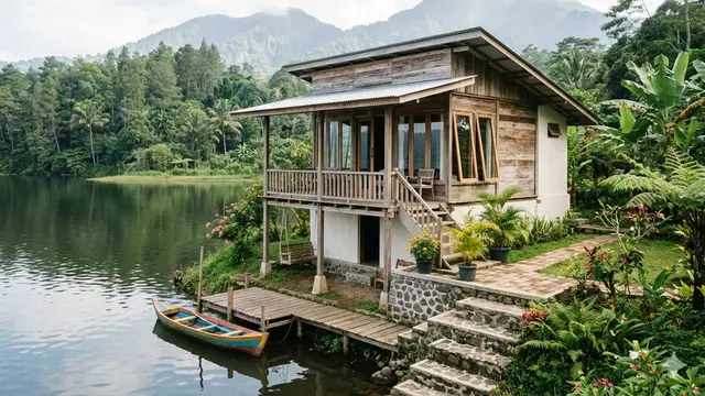Desain Rumah Kecil Semi Kayu yang Hemat Biaya Namun Tetap Menawan