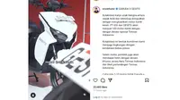 Ketua Umum PSSI Erick Thohir resmi meluncurkan motor listrik Gesits edisi khusus Garuda. Ini merupakan motor listrik atas kolaborasi dengan sektor sepak bola Indi esia. Tangkapan layar instagram@erickthohir