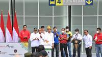 Presiden Joko Widodo atau Jokowi meresmikan 2 terminal Tipe A di Sumatera Utara.