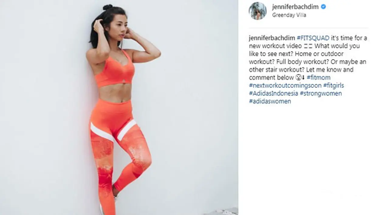 Selain punya wajah yang cantik, Jennifer Bachdim juga punya perut yang seksi menawan. (instagram.com/jenniferbachdim)