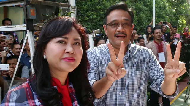 Didampingi Istri, Djarot Saiful Hidayat Nyoblos di TPS 8