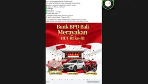 Cek Fakta: Hoaks Link Pendaftaran Undian Berhadiah Sambut HUT RI dari Bank BPD Bali
