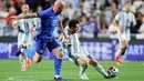 Hasil ini menjadi modal positif bagi Lionel Messi dkk sebelum memulai perjuangan mempertahankan gelar juara dunia. (AP Photo/Butch Dill)