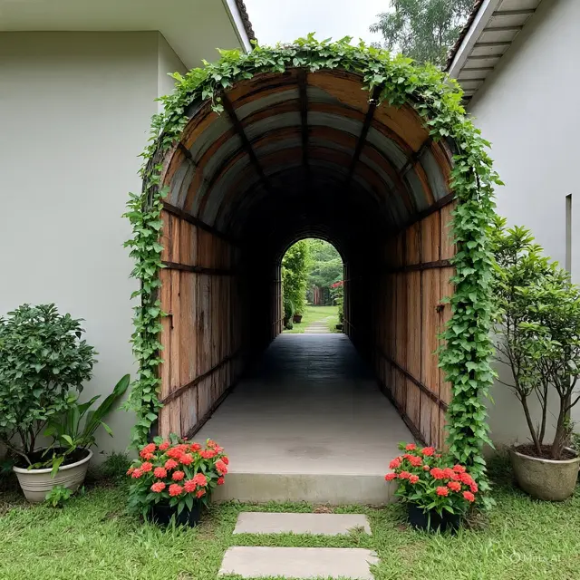 9 Desain Terowongan Tanaman Rambat di Halaman Rumah untuk Spot Foto, Ciptakan Hasil Estetik